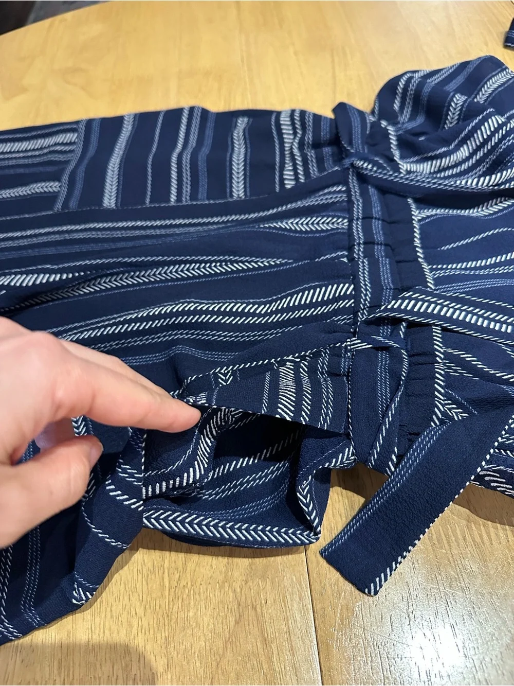 Monteau Navy and White Patterned Small Cropped Leg Jumpsuit